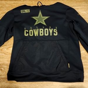 Dallas Cowboys Black 2020 Salute To Service Sideline Performance Pullover Hoodie